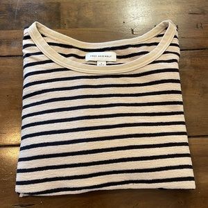 FREE ASSEMBLY - woman long sleeve striped shirt - size large